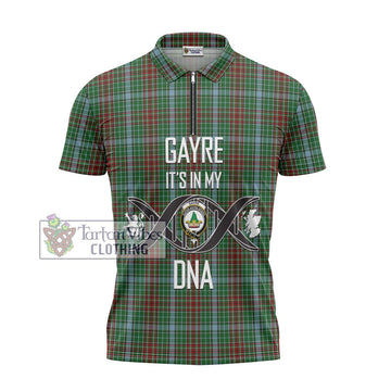 Gayre Tartan Zipper Polo Shirt with Family Crest DNA In Me Style