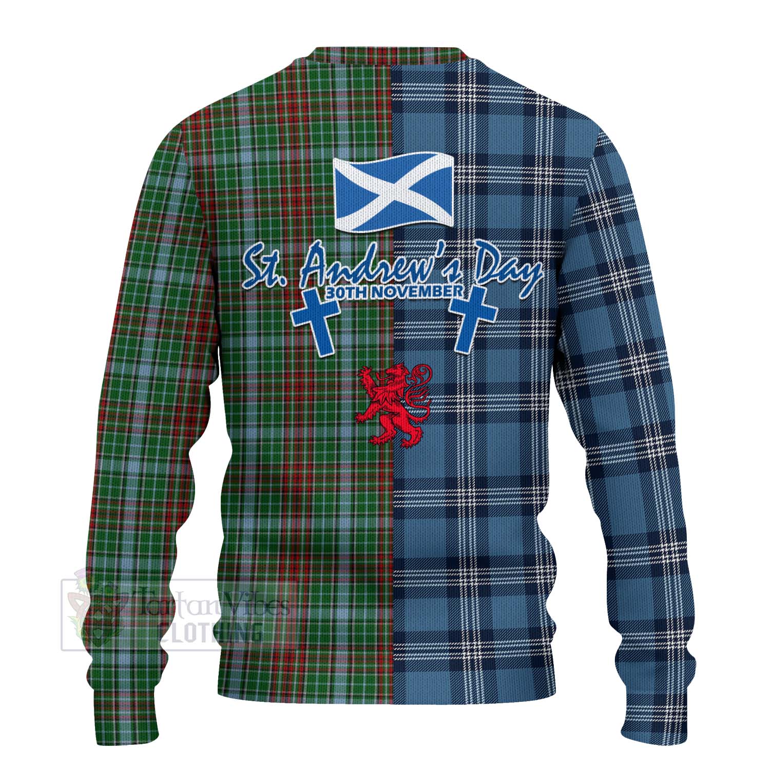 Tartan Vibes Clothing Gayre Tartan Knitted Sweater Happy St. Andrew's Day Half Tartan Style