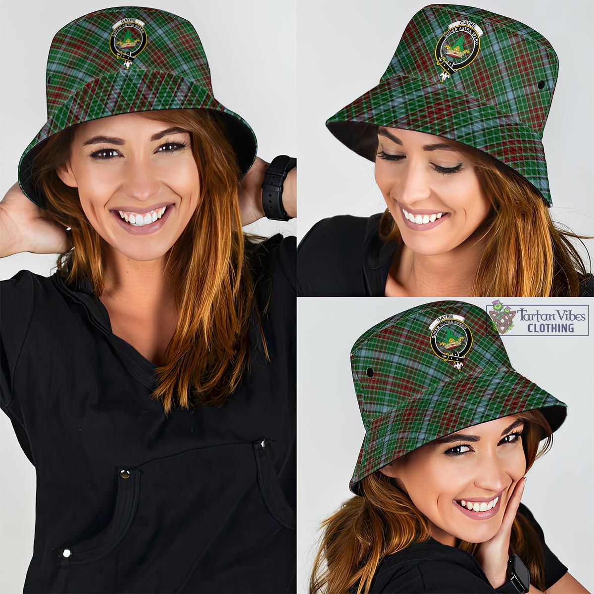 Tartan Vibes Clothing Gayre Tartan Bucket Hat with Family Crest