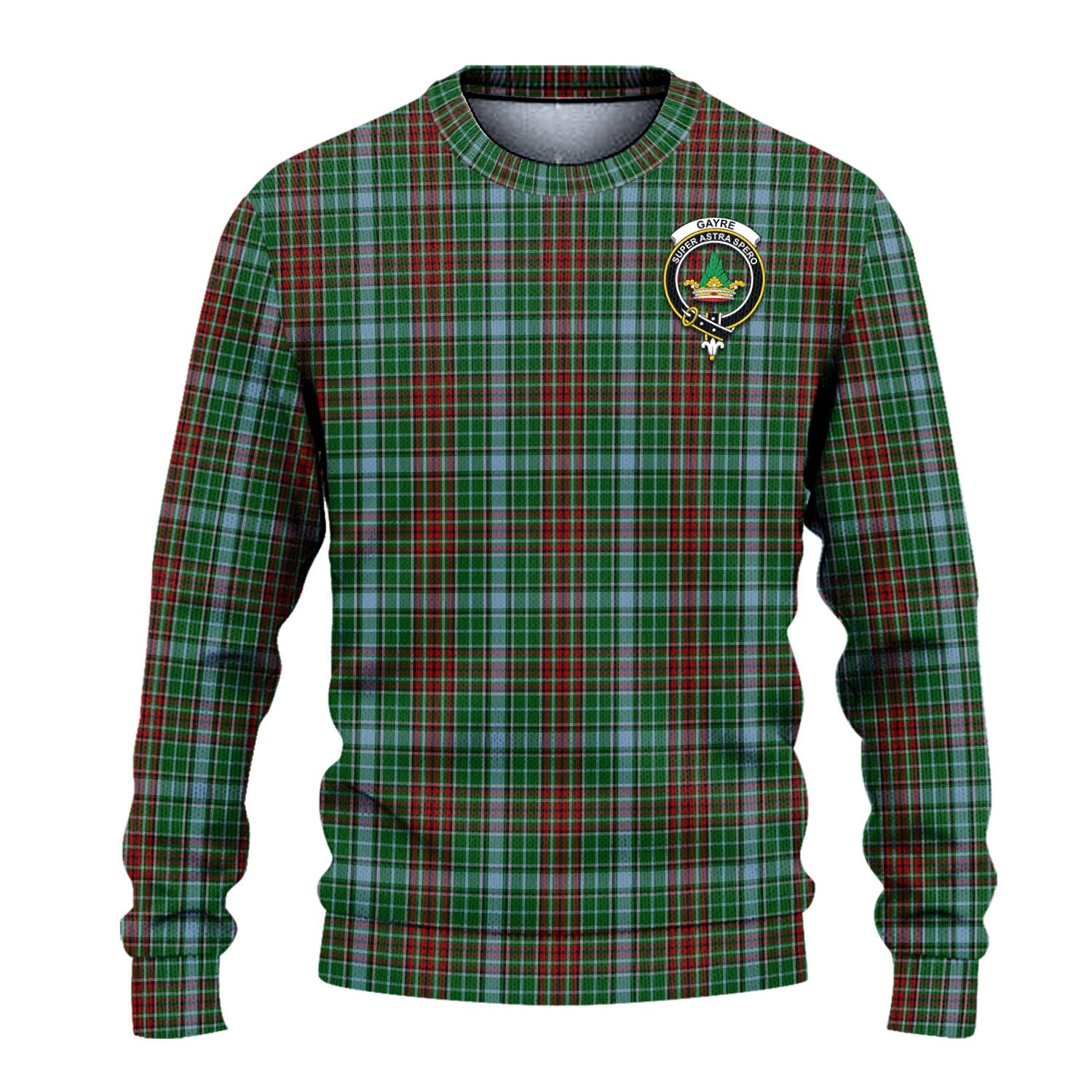 Gayre Tartan Knitted Sweater with Family Crest - Tartanvibesclothing