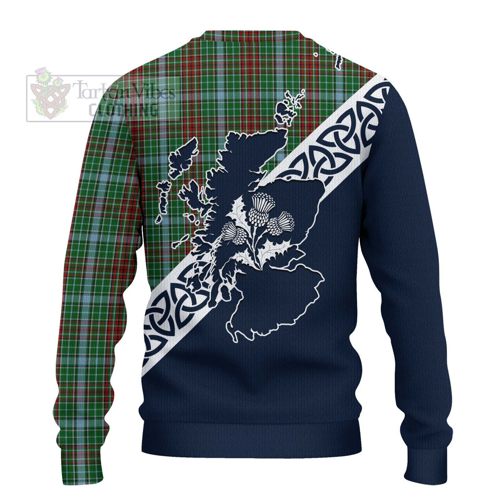 Tartan Vibes Clothing Gayre Tartan Knitted Sweater Featuring Thistle and Scotland Map