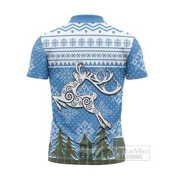 Gayre Clan Christmas Zipper Polo Shirt Celtic Reindeer Style