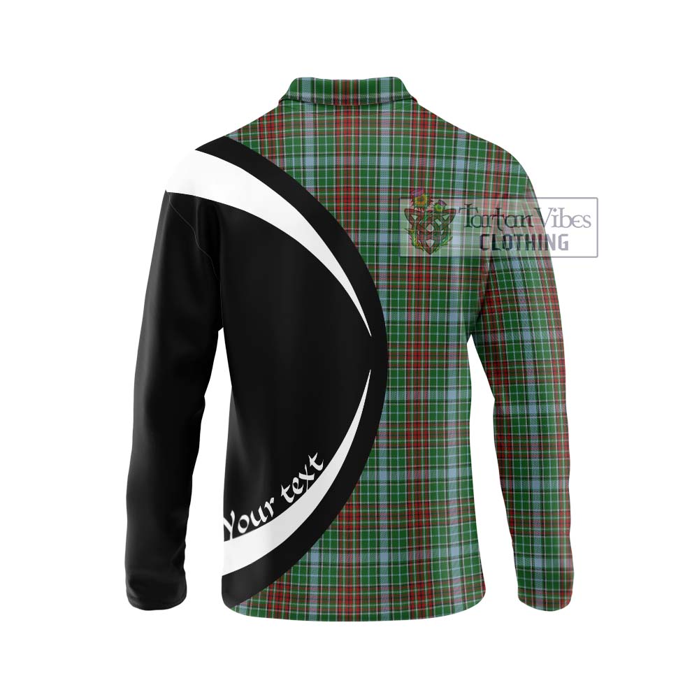 Gayre Tartan Long Sleeve Polo Shirt with Family Crest Circle Style - Tartan Vibes Clothing