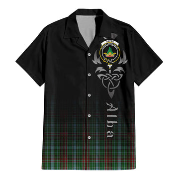 Gayre Tartan Short Sleeve Button Up Shirt Featuring Alba Gu Brath Family Crest Celtic Inspired