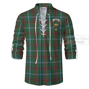 Gayre Tartan Ghillie Kilt Shirt with Family Crest Celtic Skull Style