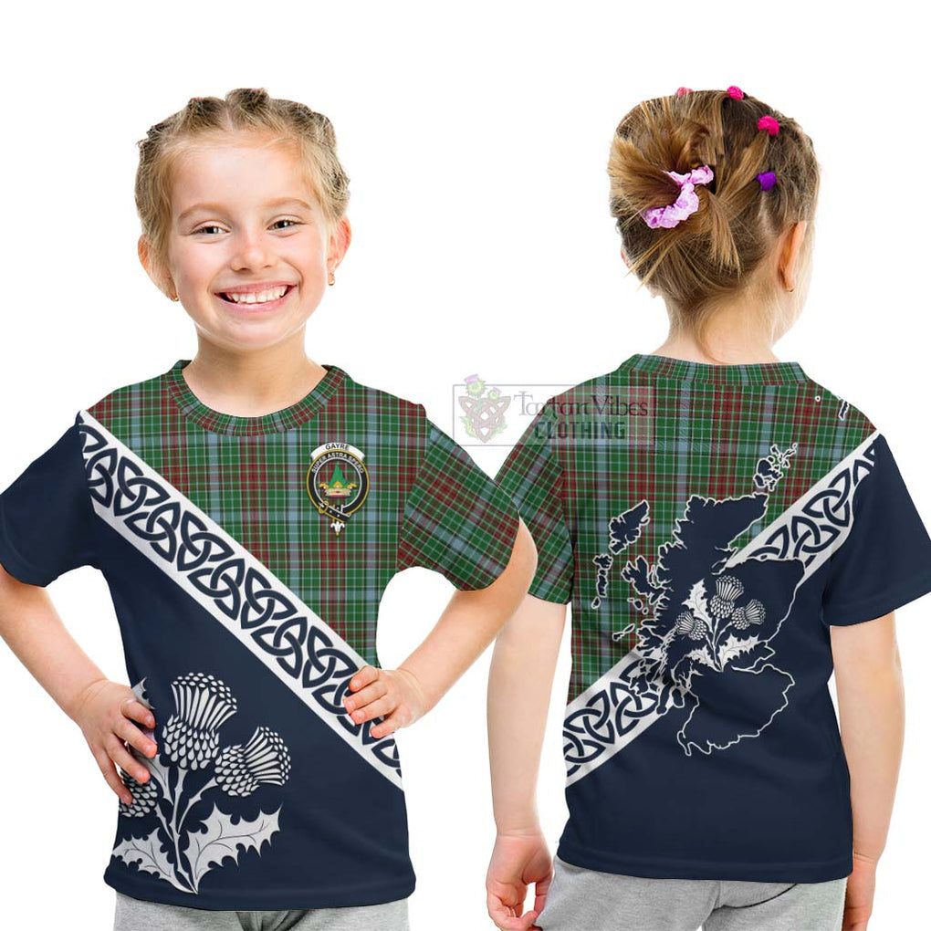 Tartan Vibes Clothing Gayre Tartan Kid T-Shirt Featuring Thistle and Scotland Map