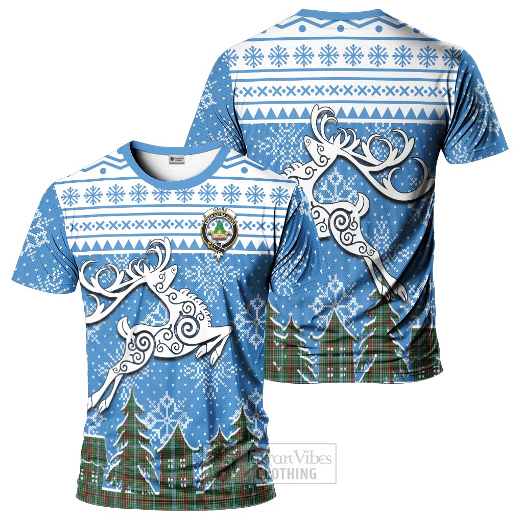 Tartan Vibes Clothing Gayre Clan Christmas T-Shirt Celtic Reindeer Style