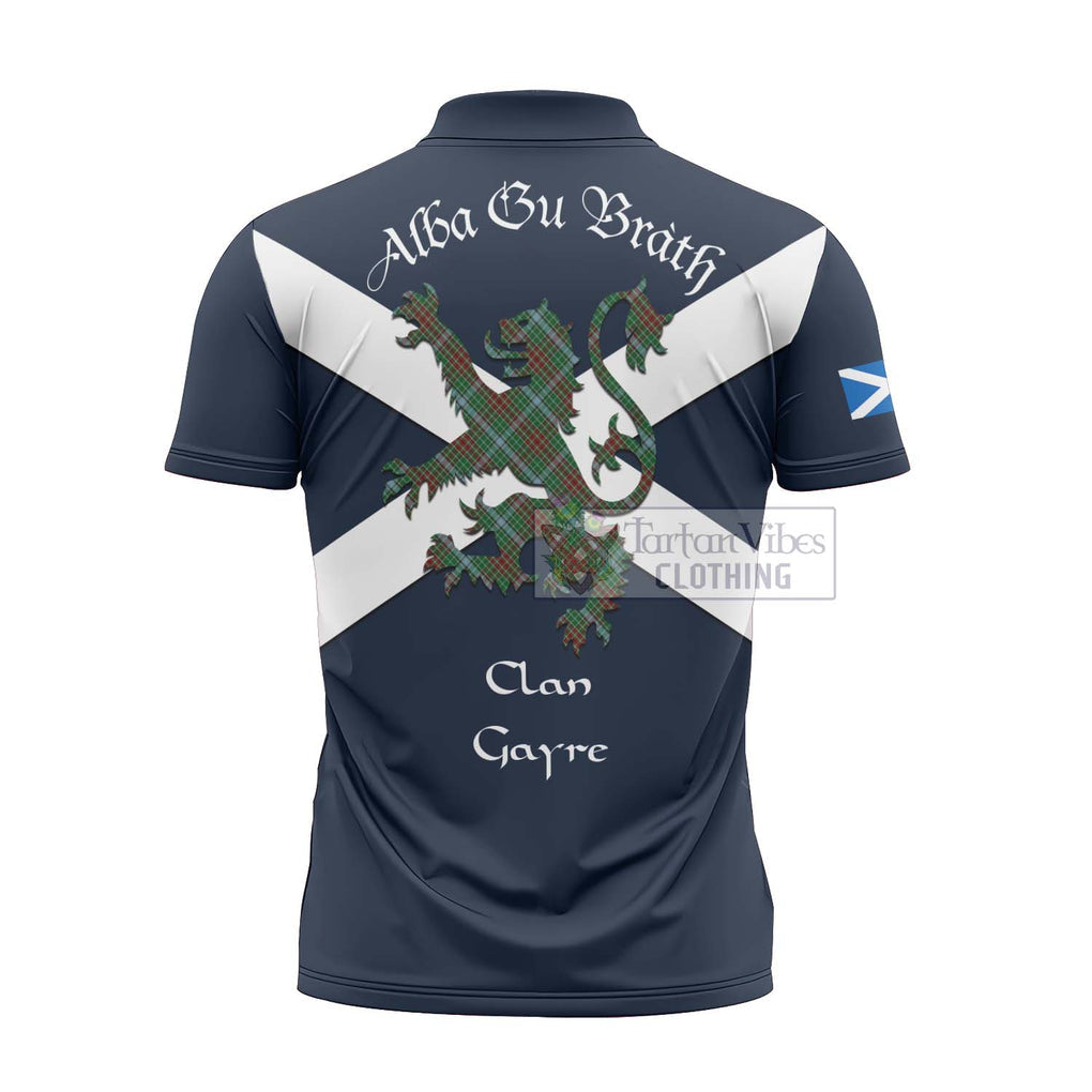 Tartan Vibes Clothing Gayre Tartan Lion Rampant Zipper Polo Shirt – Proudly Display Your Heritage with Alba Gu Brath and Clan Name