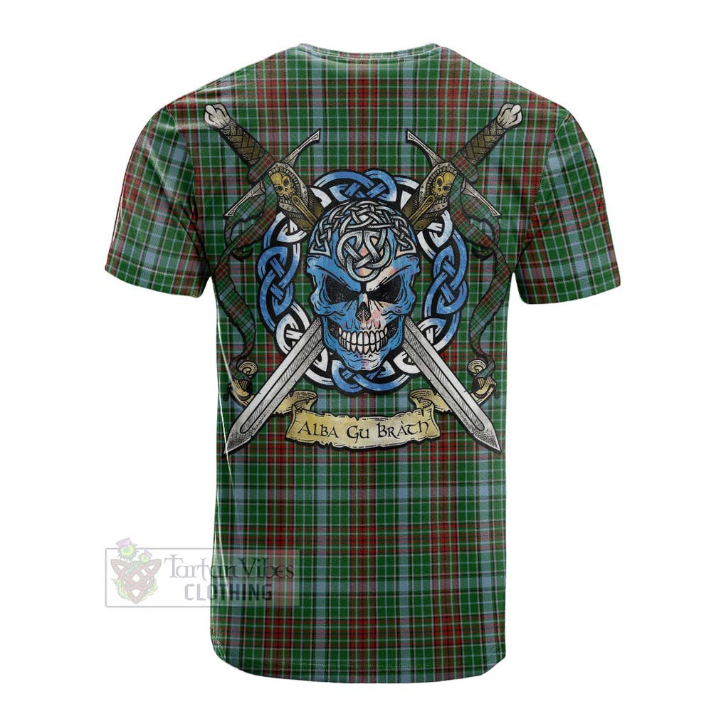 Tartan Vibes Clothing Gayre Tartan Cotton T-shirt with Family Crest Celtic Skull Style