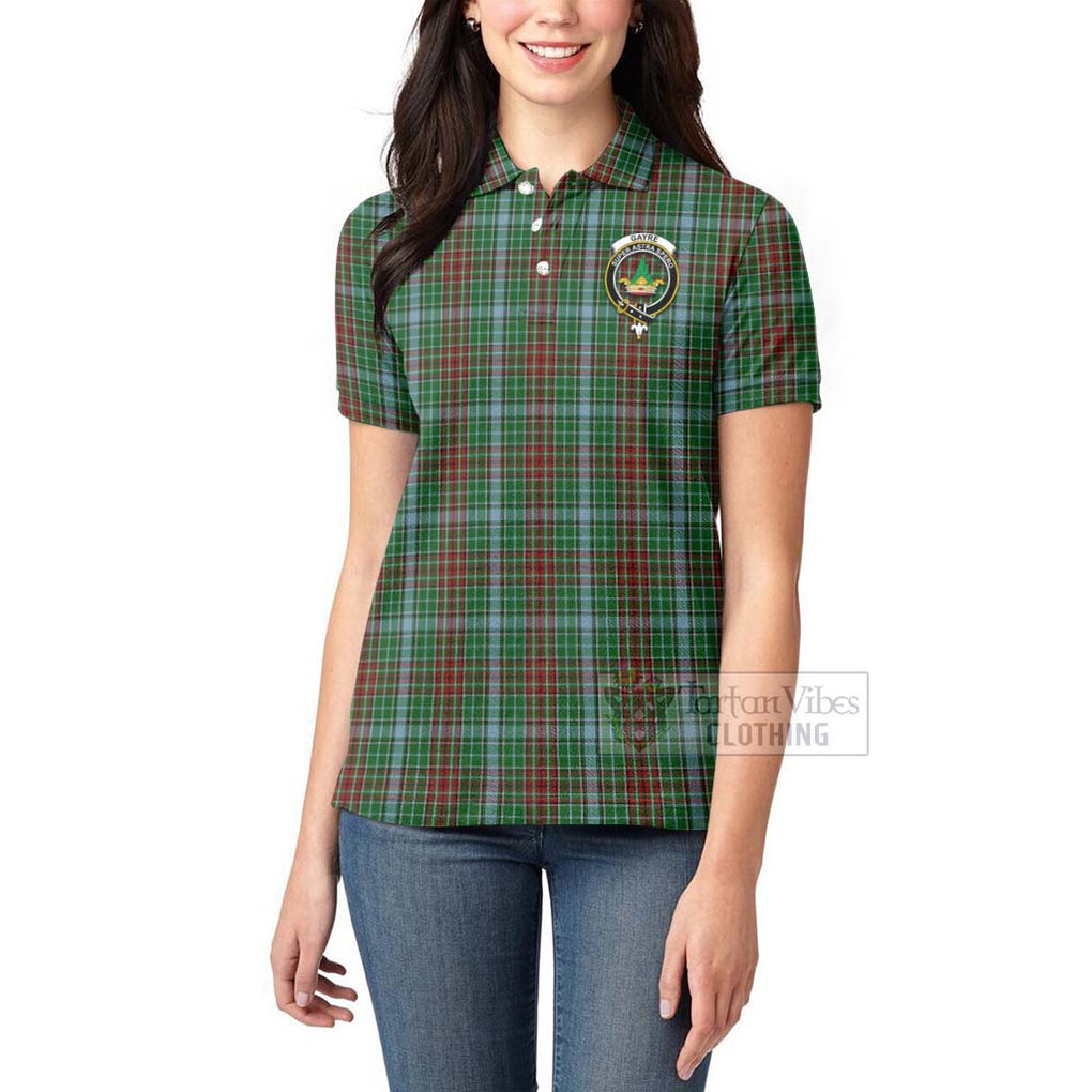 Tartan Vibes Clothing Gayre Tartan Women's Polo Shirt with Family Crest Celtic Skull Style