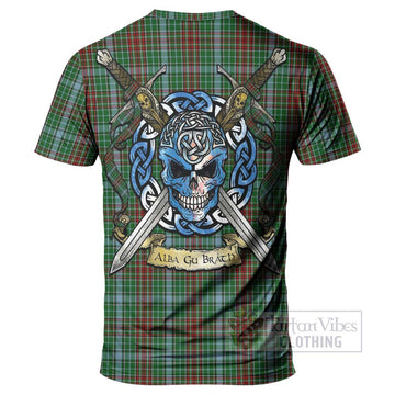 Gayre Tartan T-Shirt with Family Crest Celtic Skull Style