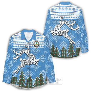 Gayre Clan Christmas Women's Casual Shirt Celtic Reindeer Style