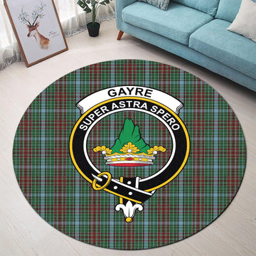 Gayre Tartan Round Rug with Family Crest