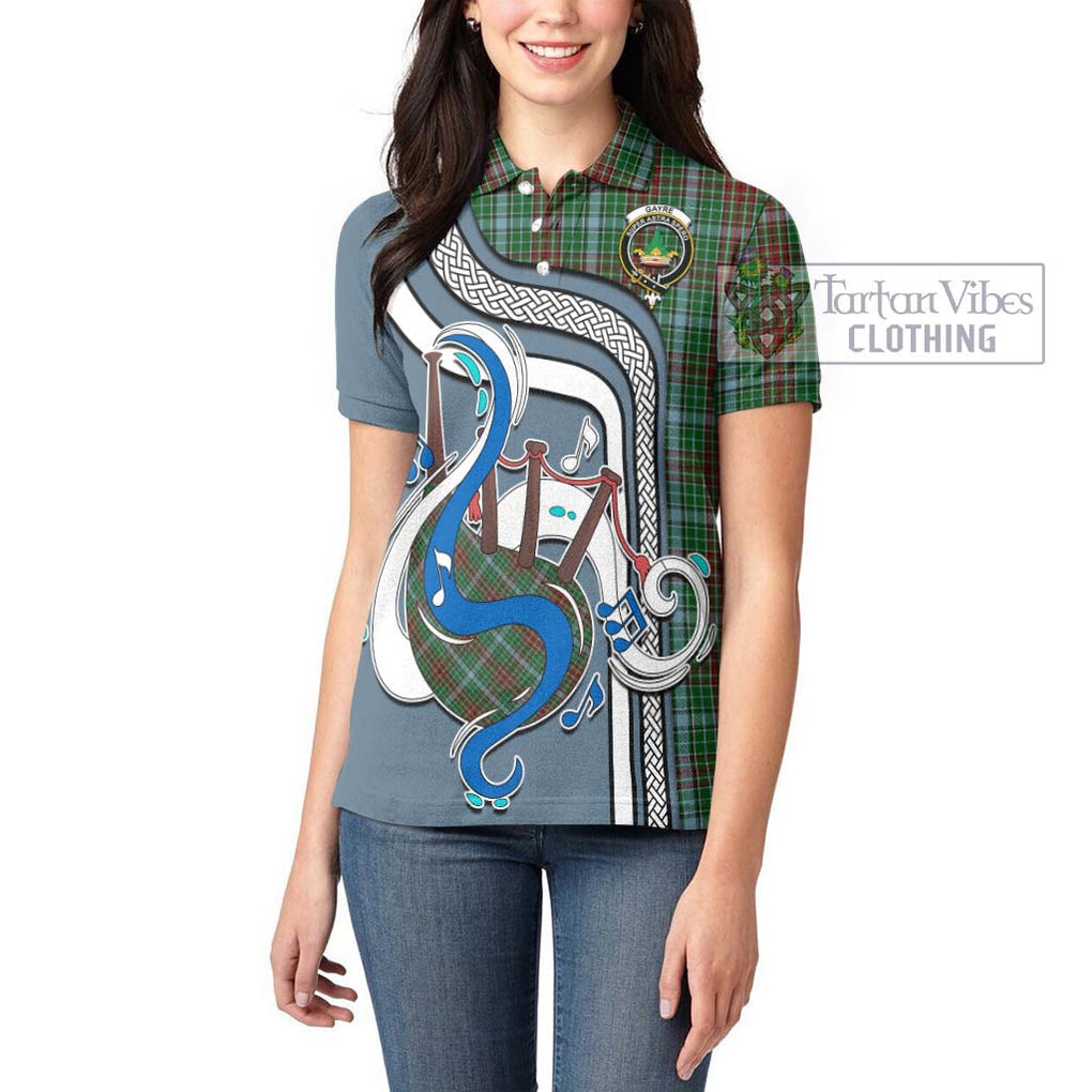 Gayre Tartan Women's Polo Shirt with Epic Bagpipe Style - Tartanvibesclothing Shop