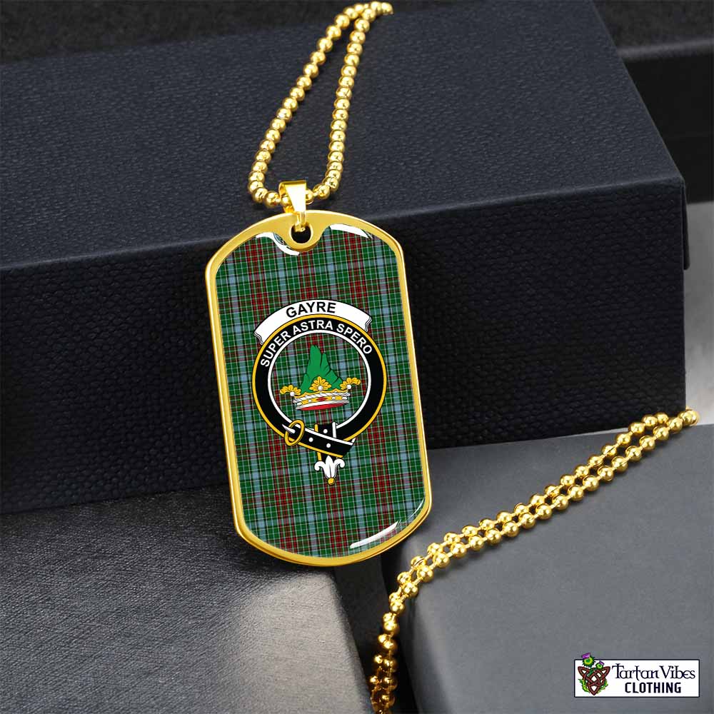 Tartan Vibes Clothing Gayre Tartan Dog Tag Necklace with Family Crest