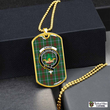 Gayre Tartan Dog Tag Necklace with Family Crest