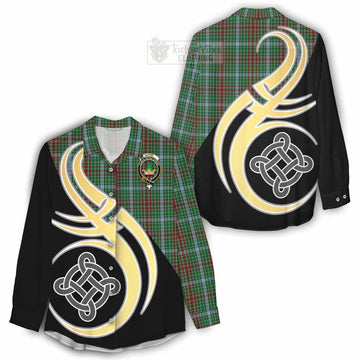 Gayre Tartan Women's Casual Shirt with Family Crest and Celtic Symbol Style