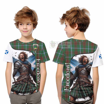 Gayre Crest Tartan Kid T-Shirt Inspired by the Freedom of Scottish Warrior