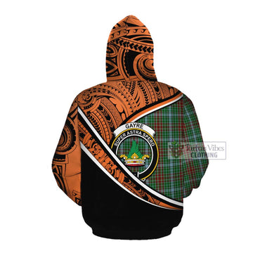 Gayre Crest Tartan Cotton Hoodie with Polynesian Vibes Style - Orange Version