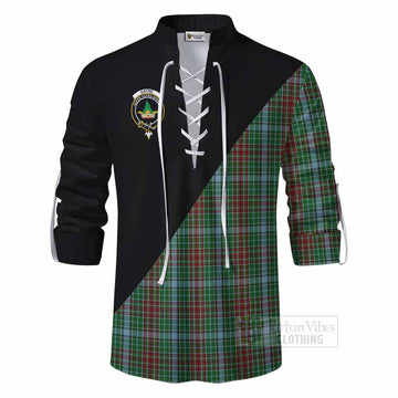 Gayre Tartan Ghillie Kilt Shirt with Family Crest and Military Logo Style