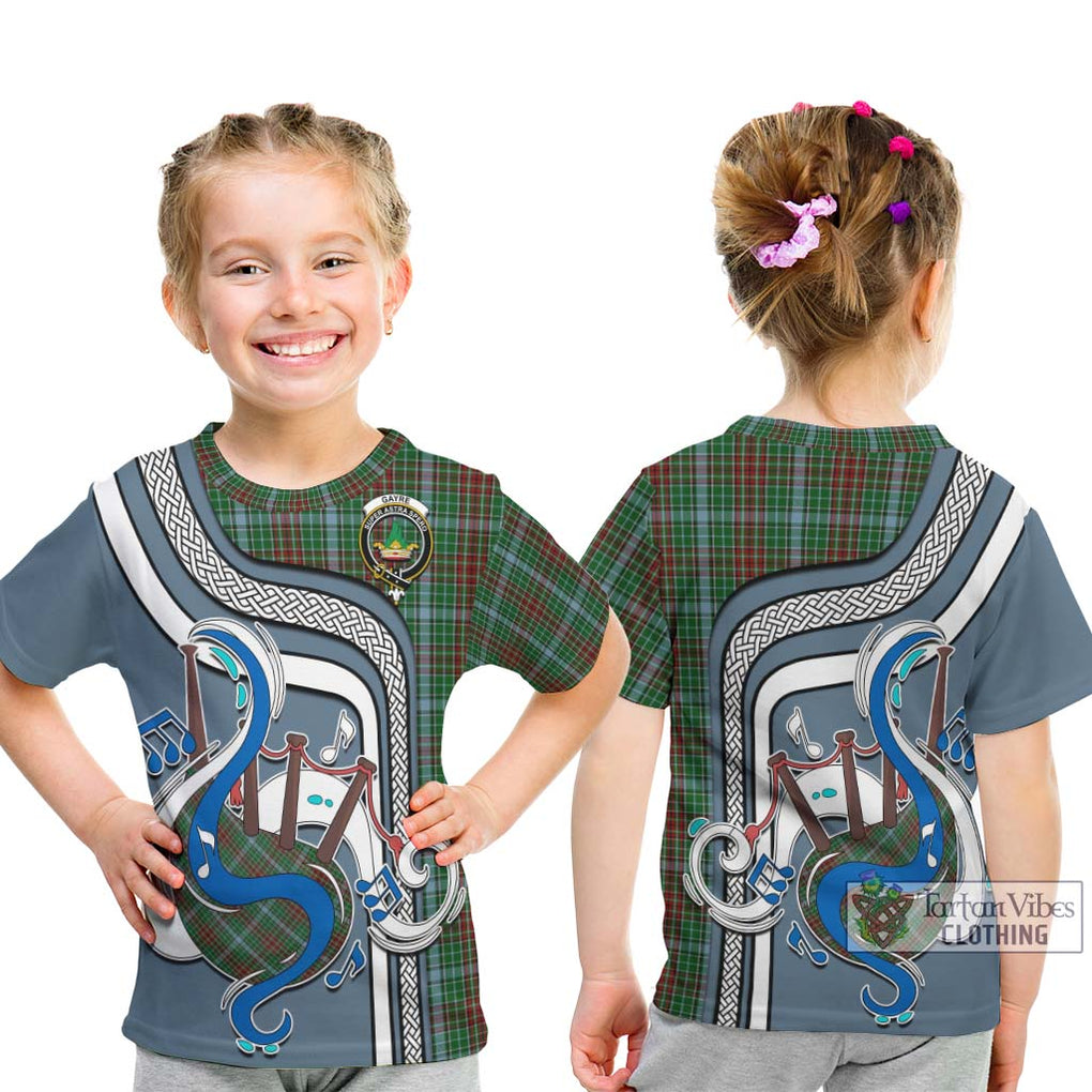 Tartan Vibes Clothing Gayre Tartan Kid T-Shirt with Epic Bagpipe Style