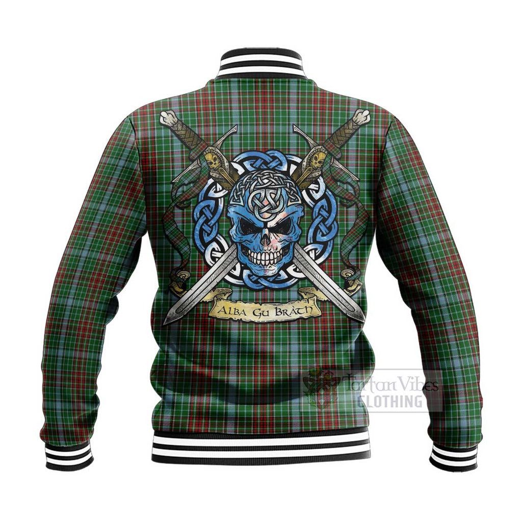 Tartan Vibes Clothing Gayre Tartan Baseball Jacket with Family Crest Celtic Skull Style