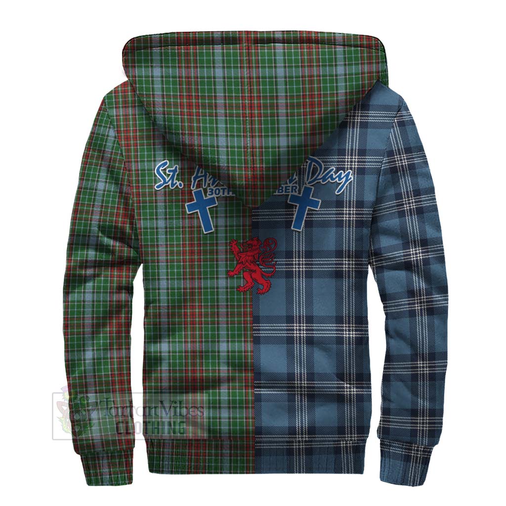 Tartan Vibes Clothing Gayre Tartan Sherpa Hoodie Happy St. Andrew's Day Half Tartan Style