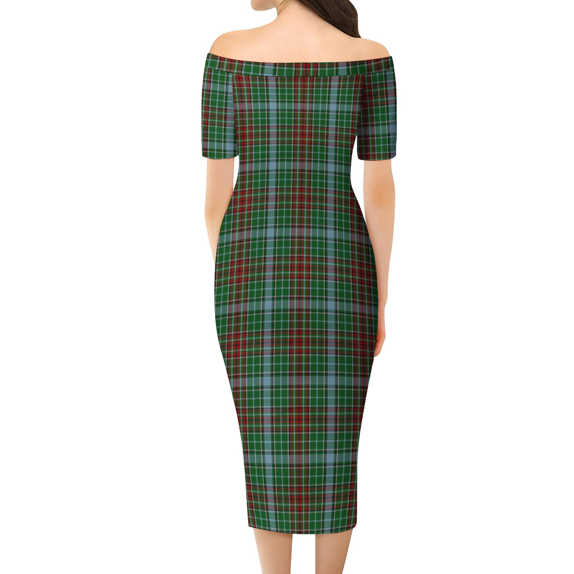 Gayre Tartan Off Shoulder Lady Dress - Tartanvibesclothing