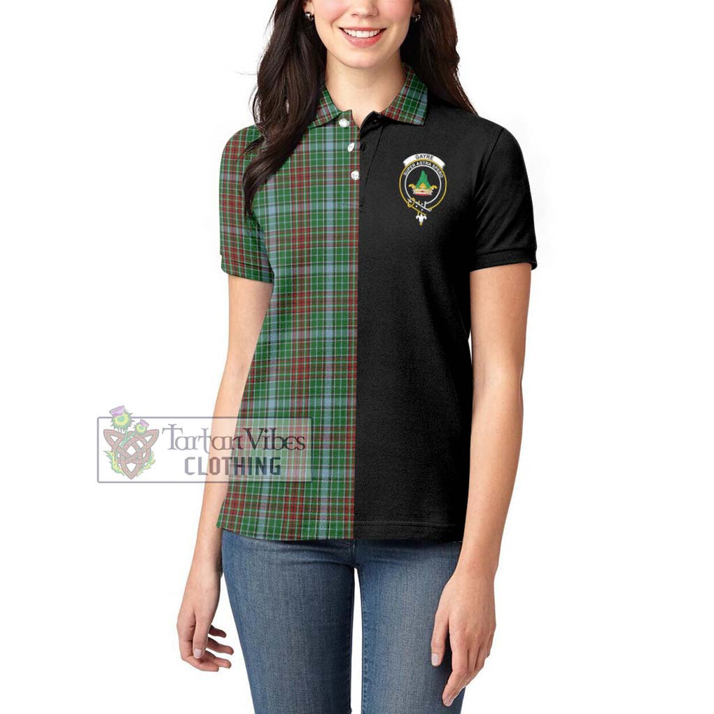 Gayre Tartan Women's Polo Shirt with Family Crest and Half Of Me Style - Tartanvibesclothing Shop