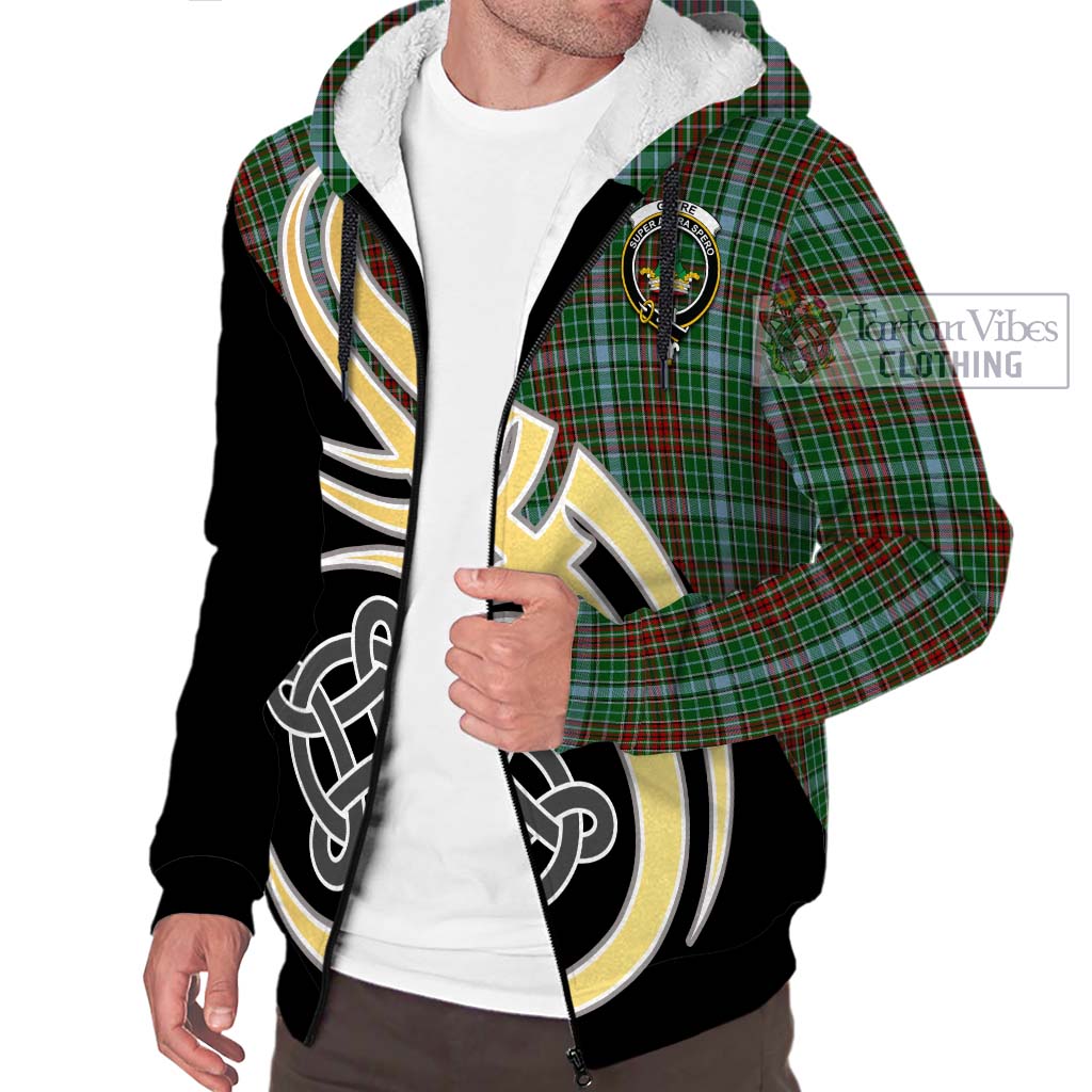 Gayre Tartan Sherpa Hoodie with Family Crest and Celtic Symbol Style - Tartan Vibes Clothing