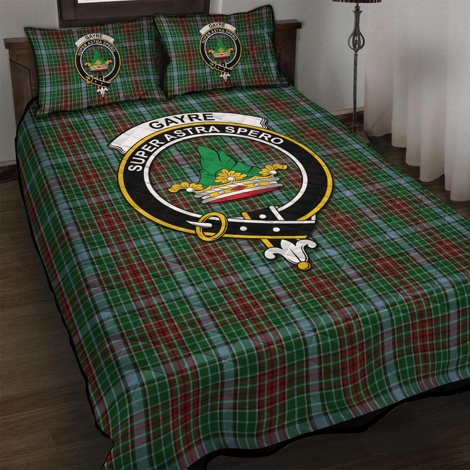 Gayre Tartan Quilt Bed Set with Family Crest - Tartan Vibes Clothing