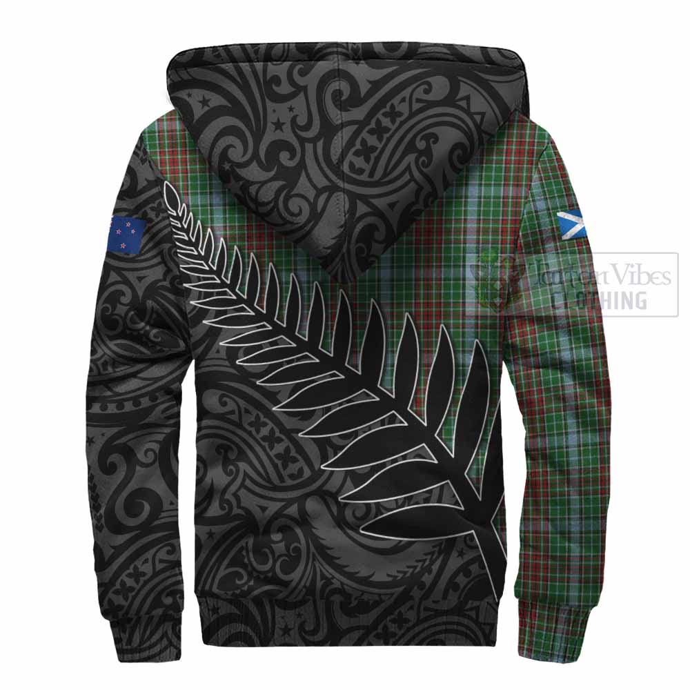 Tartan Vibes Clothing Gayre Crest Tartan Sherpa Hoodie with New Zealand Silver Fern Half Style