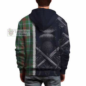 Gayre Tartan Hoodie with Family Crest Cross Sword Thistle Celtic Vibes