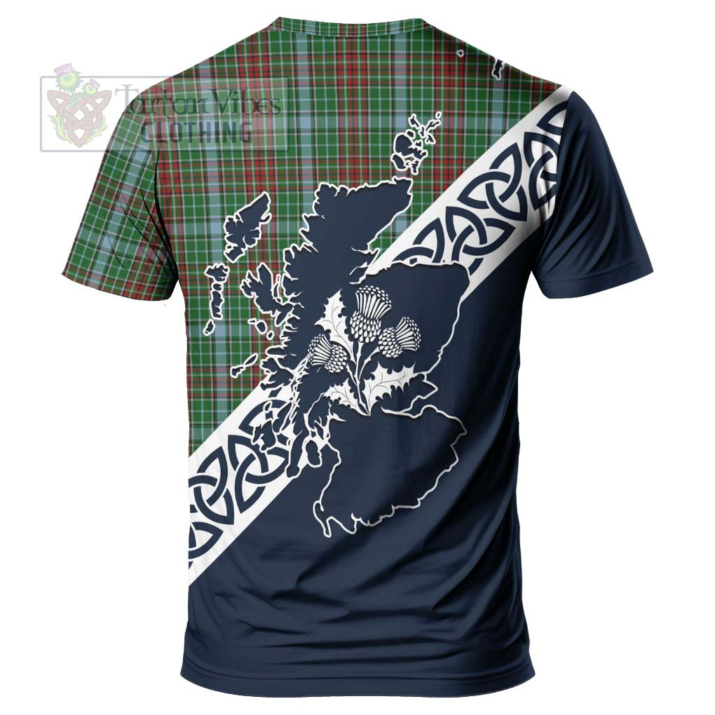 Gayre Tartan T-Shirt Featuring Thistle and Scotland Map