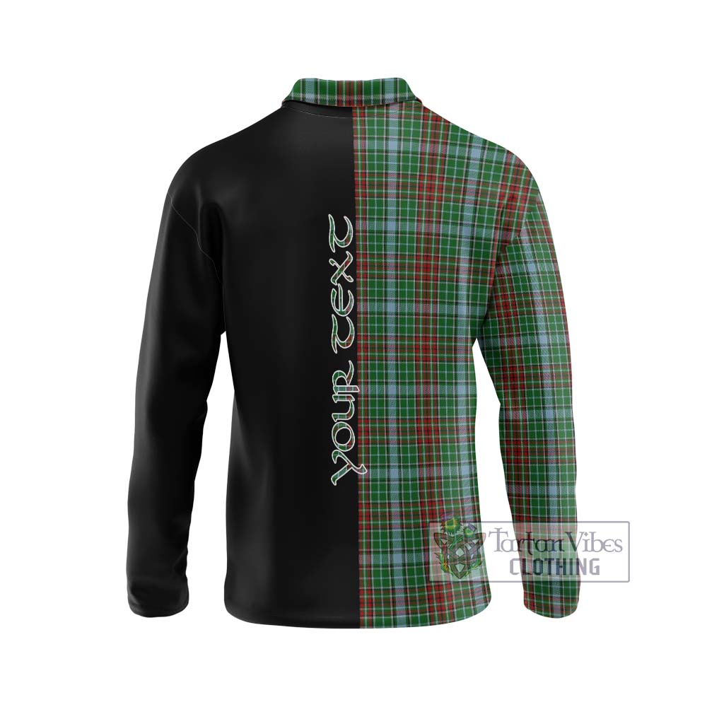 Gayre Tartan Long Sleeve Polo Shirt with Family Crest and Half Of Me Style - Tartanvibesclothing Shop