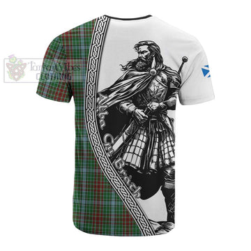 Gayre Tartan Clan Crest Cotton T-shirt with Highlander Warrior Celtic Style