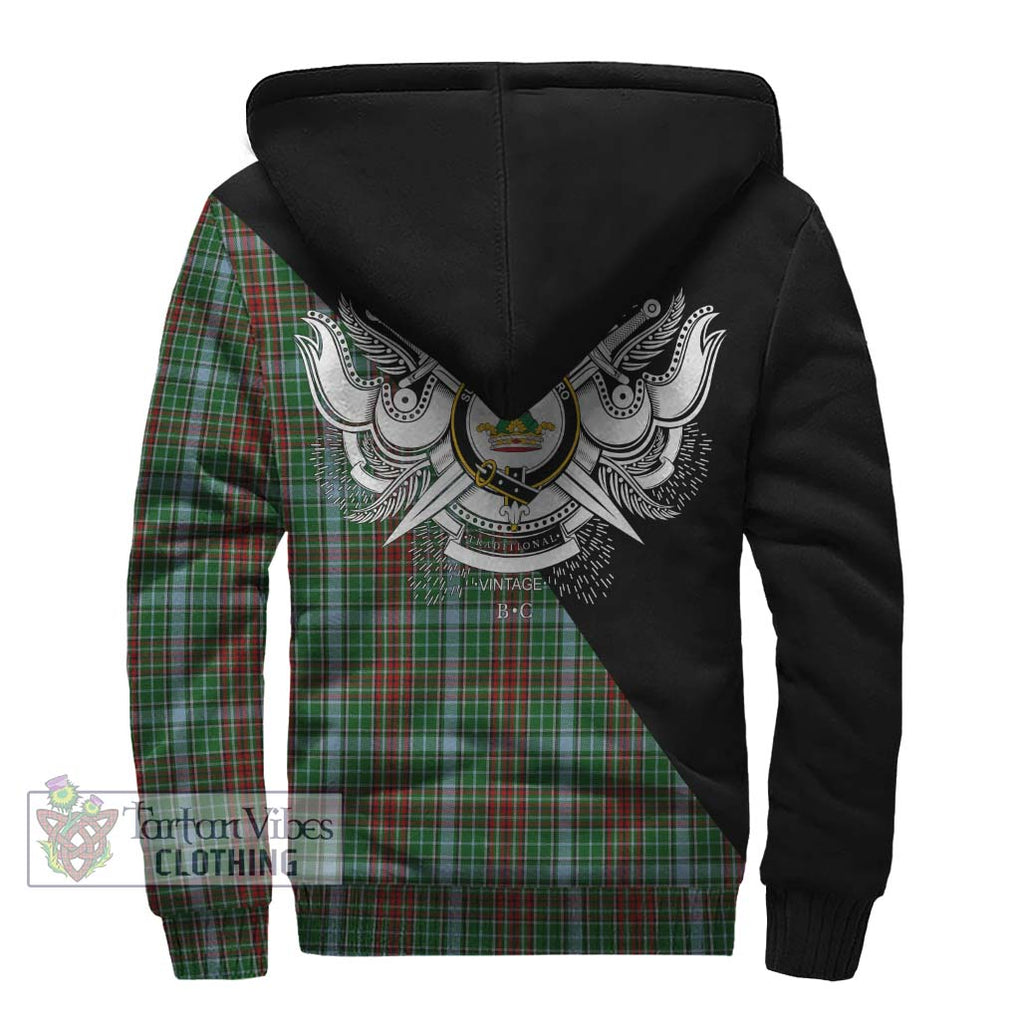 Gayre Tartan Sherpa Hoodie with Family Crest and Military Logo Style - Tartanvibesclothing Shop