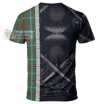 Gayre Tartan T-Shirt with Family Crest Cross Sword Thistle Celtic Vibes