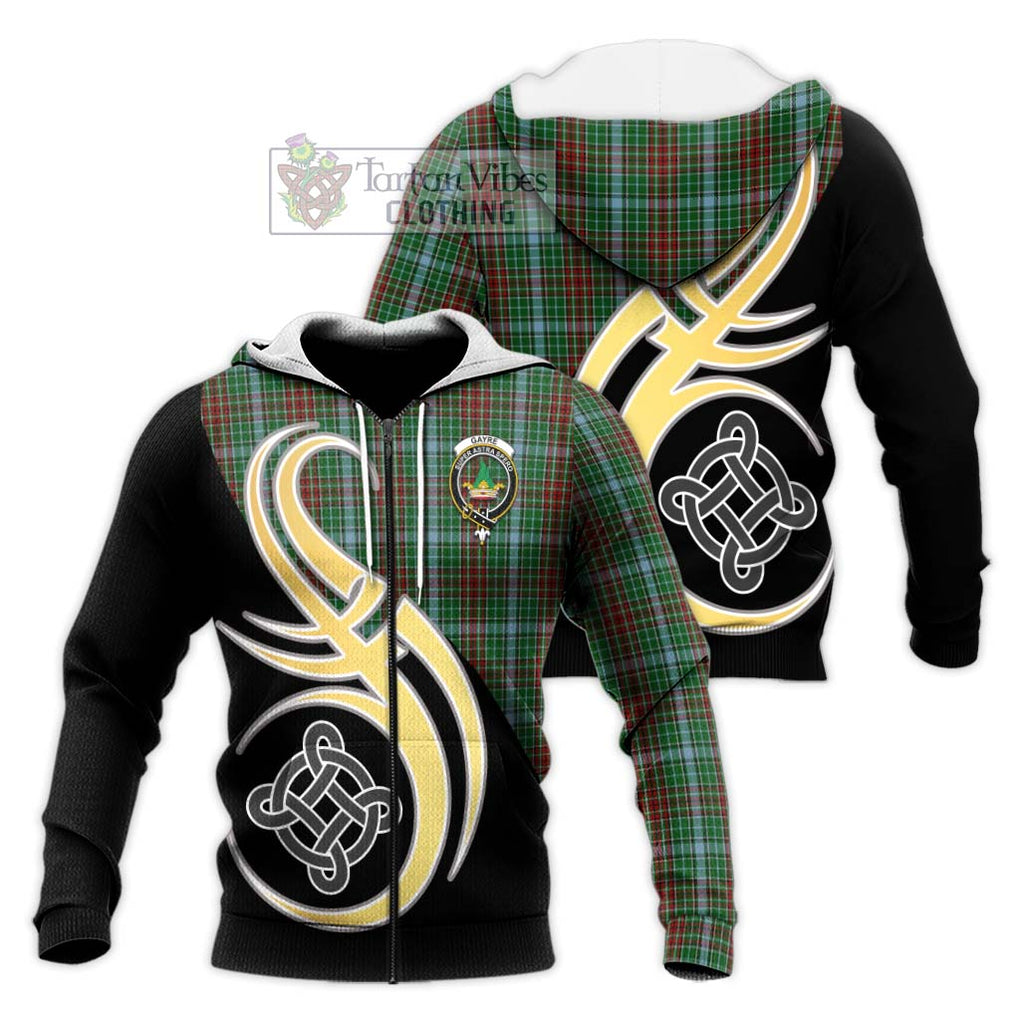 Gayre Tartan Knitted Hoodie with Family Crest and Celtic Symbol Style Unisex Knitted Zip Hoodie - Tartan Vibes Clothing