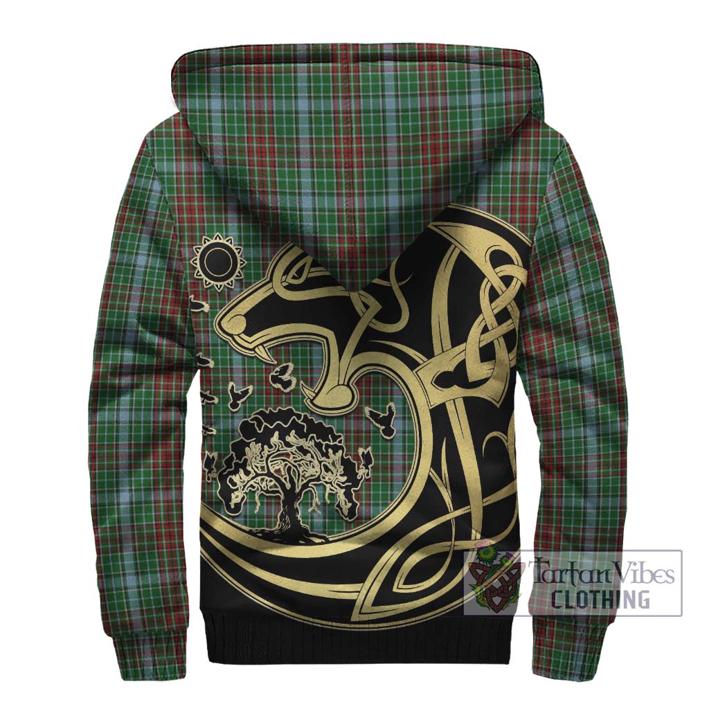 Tartan Vibes Clothing Gayre Tartan Sherpa Hoodie with Family Crest Celtic Wolf Style