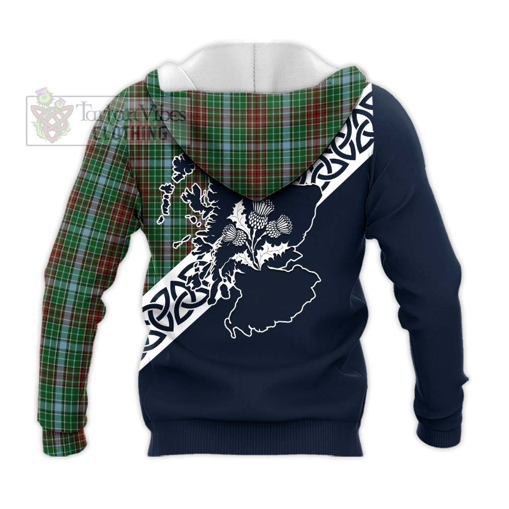 Tartan Vibes Clothing Gayre Tartan Knitted Hoodie Featuring Thistle and Scotland Map