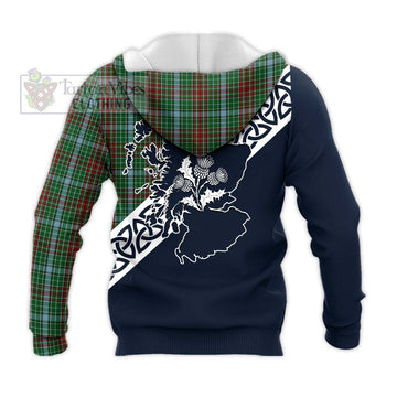 Gayre Tartan Knitted Hoodie Featuring Thistle and Scotland Map