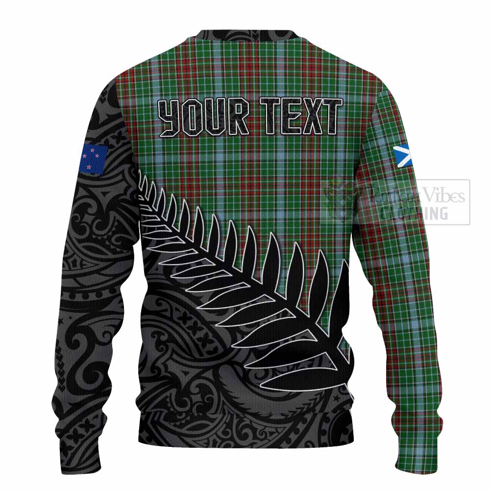 Tartan Vibes Clothing Gayre Crest Tartan Knitted Sweater with New Zealand Silver Fern Half Style