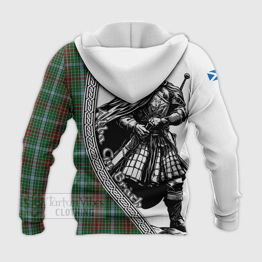 Tartan Vibes Clothing Gayre Tartan Clan Crest Knitted Hoodie with Highlander Warrior Celtic Style