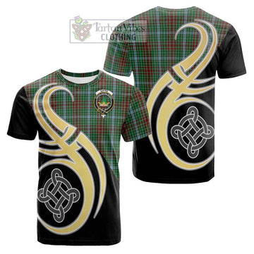 Gayre Tartan Cotton T-shirt with Family Crest and Celtic Symbol Style