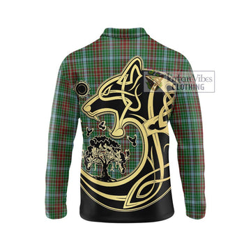 Gayre Tartan Long Sleeve Polo Shirt with Family Crest Celtic Wolf Style