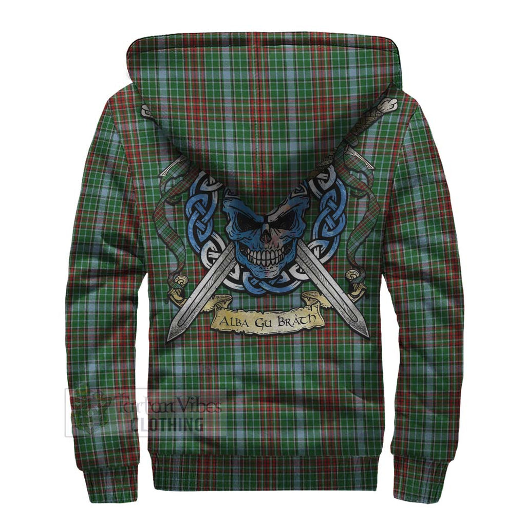 Tartan Vibes Clothing Gayre Tartan Sherpa Hoodie with Family Crest Celtic Skull Style