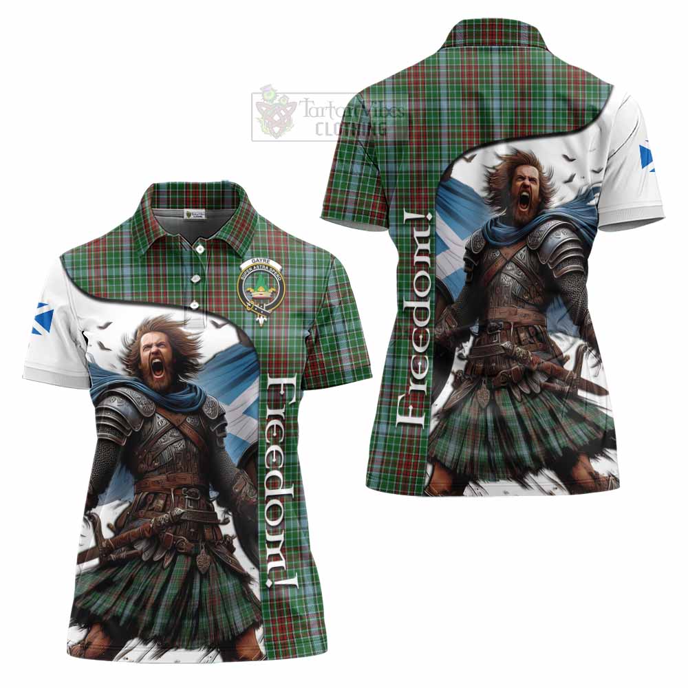 Tartan Vibes Clothing Gayre Crest Tartan Women's Polo Shirt Inspired by the Freedom of Scottish Warrior