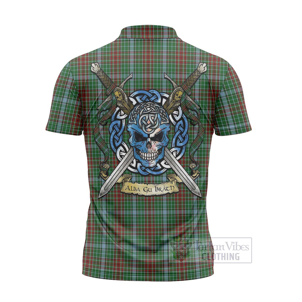 Tartan Vibes Clothing Gayre Tartan Zipper Polo Shirt with Family Crest Celtic Skull Style