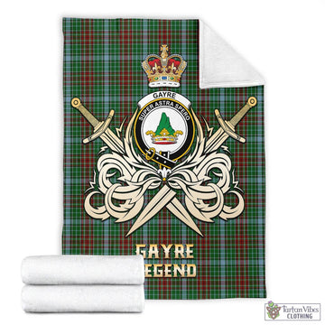 Gayre Tartan Blanket with Clan Crest and the Golden Sword of Courageous Legacy